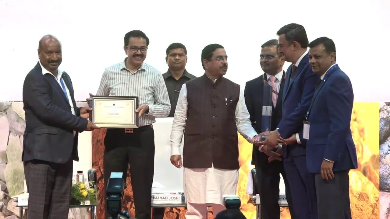 Five Star Rating Award by Indian Bureau of Mines - Sustainable Development Framework for the year 2021-22 - Award Given By Mr. Pralhad Joshi - Central Ministry of Mines