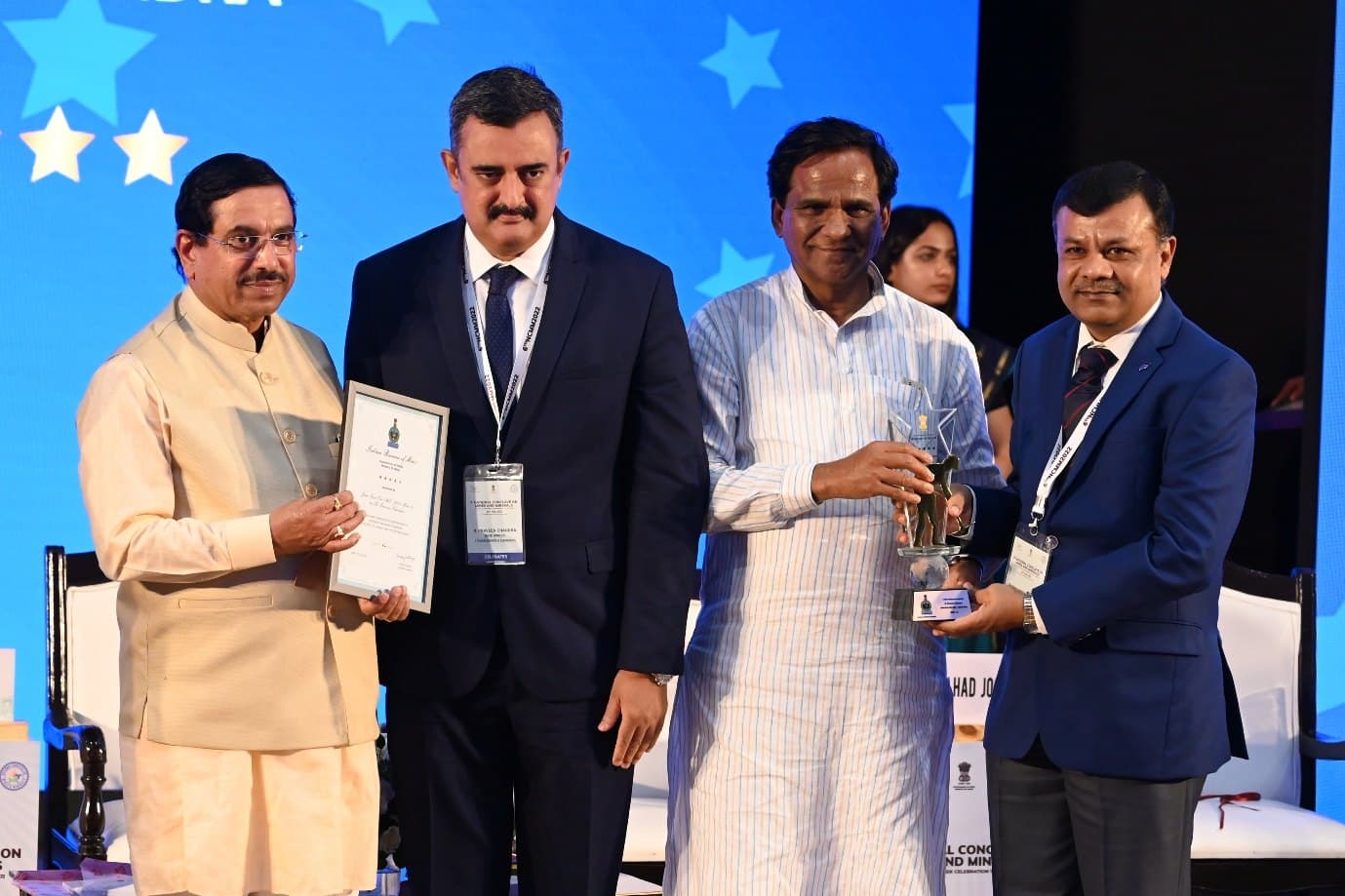 Five Star Rating Award by Indian Bureau of Mines - Sustainable Development Framework for the year 2020-21 - Award Given By Mr. Pralhad Joshi - Central Ministry of Mines