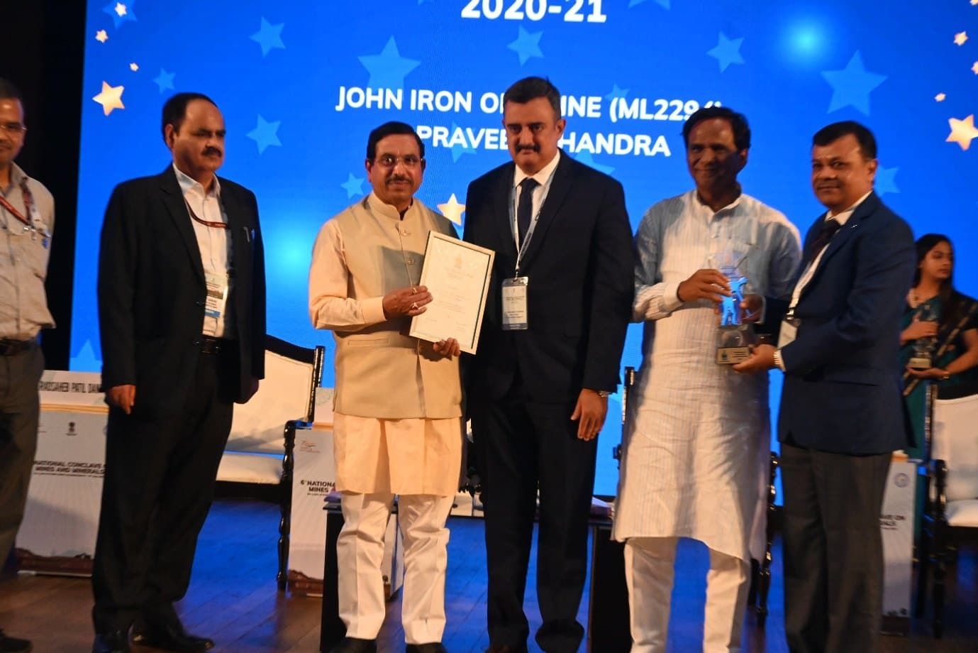 Five Star Rating Award by Indian Bureau of Mines - Sustainable Development Framework for the year 2020-21 - Award Given By Mr. Pralhad Joshi - Central Ministry of Mines