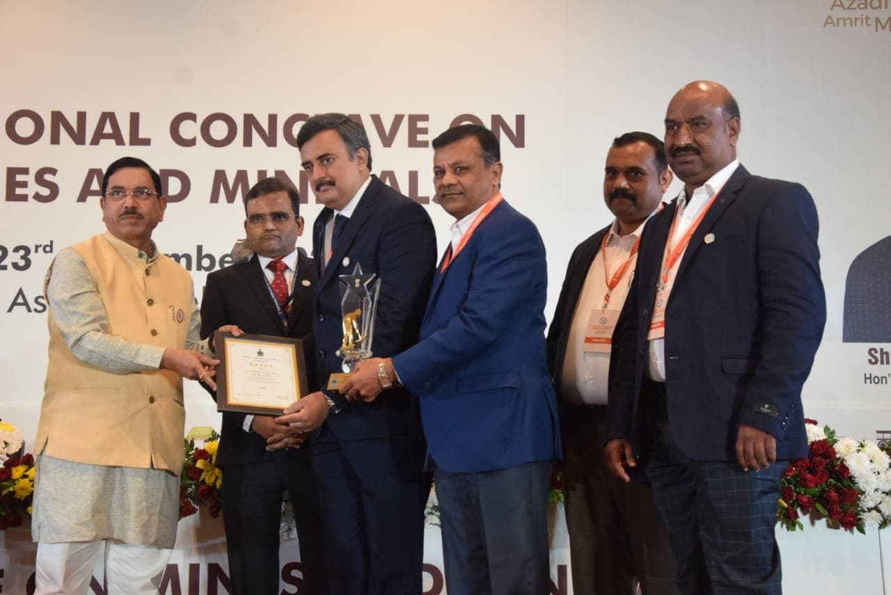 Five Star Rating Award by Indian Bureau of Mines - Sustainable Development Framework for the year 2017- 2018. 2018-19 and 2029-20 Award Given by Mr. Pralhad Joshi - Central Ministry of Mines