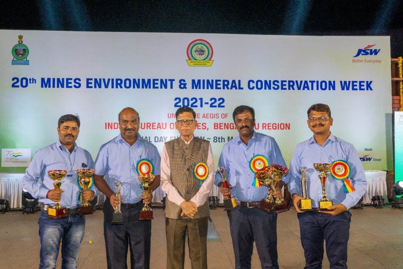 Overall First Prize in Mines & Environment Mineral Conservation Week for the year 2021 - 2022 Organised by Mines Environment Mineral Conservation Week Association Karnataka Under the Aegis of Indian Bureau of Mines