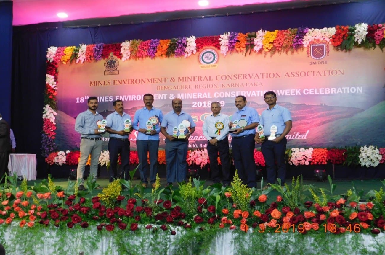 Overall First Prize in Mines & Environment Mineral Conservation Week for the year 2018 - 2019 Organised by Mines Environment Mineral Conservation Week Association Karnataka Under the Aegis of Indian Bureau of Mines
