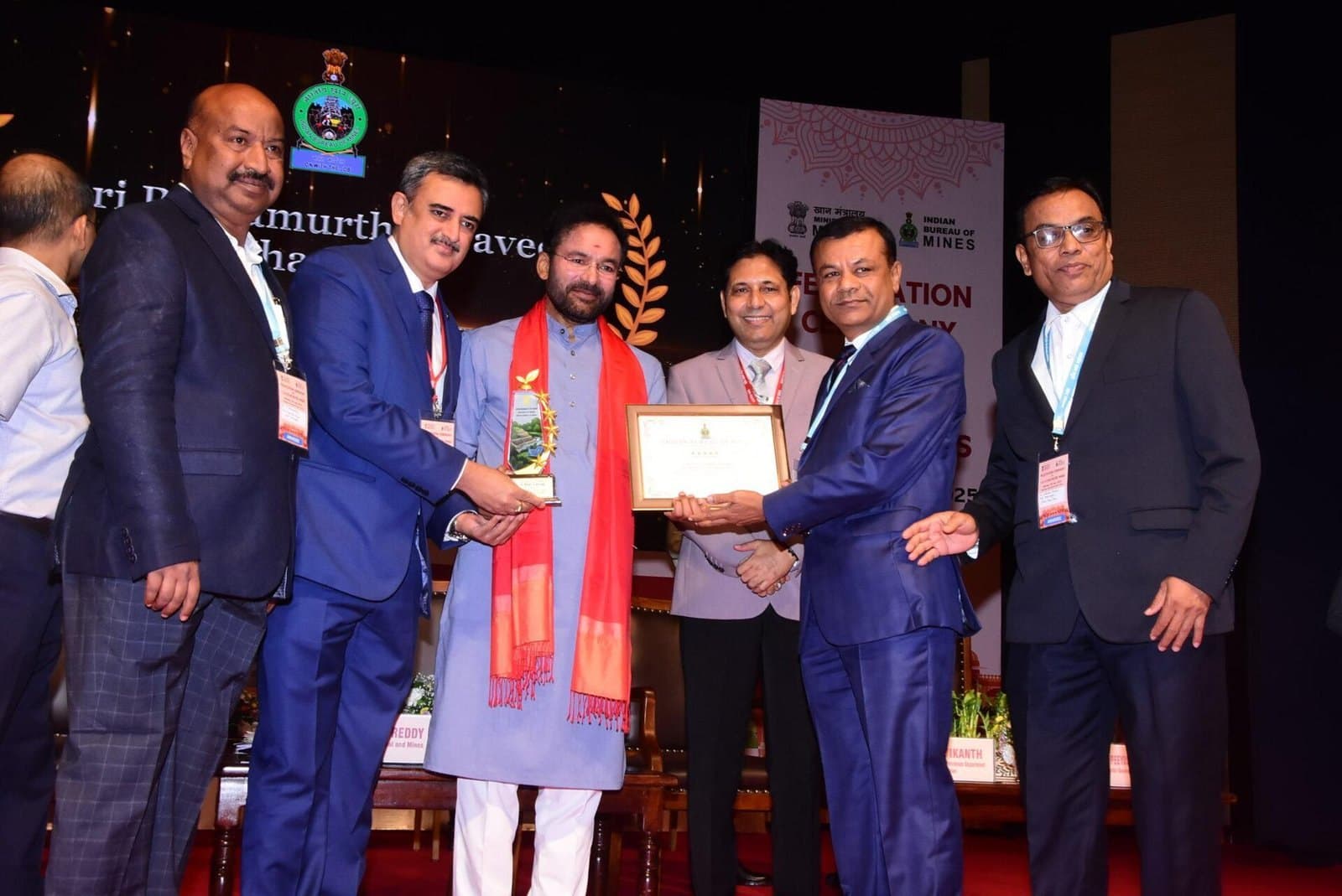Five Star Rating Award by Indian Bureau of Mines - Sustainable Development Framework for the year 2023-24 - Award Given by Mr. Kishan Reddy - Union Minister of Coal and Mines