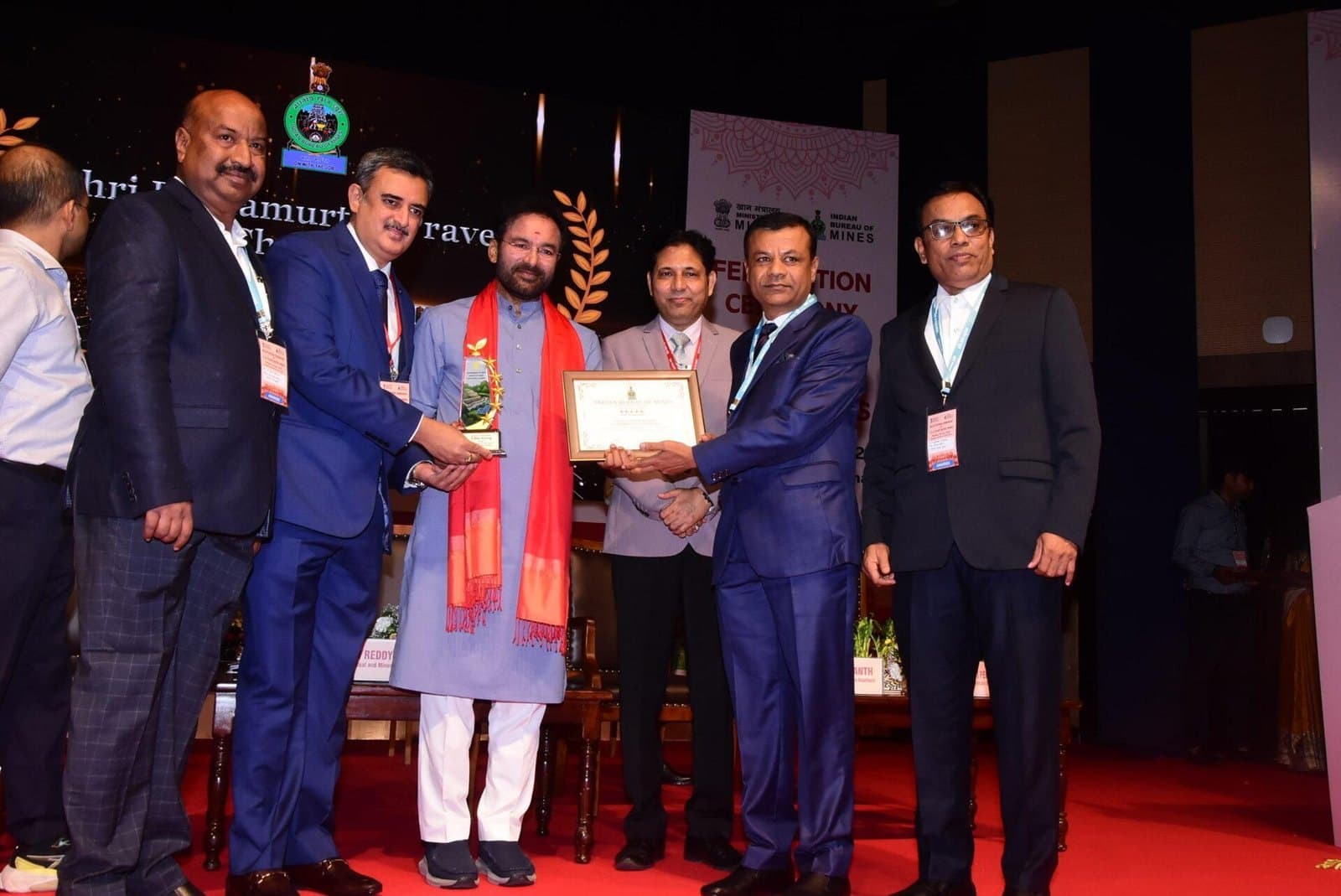 Five Star Rating Award by Indian Bureau of Mines - Sustainable Development Framework for the year 2023-24 - Award Given by Mr. Kishan Reddy - Union Minister of Coal and Mines