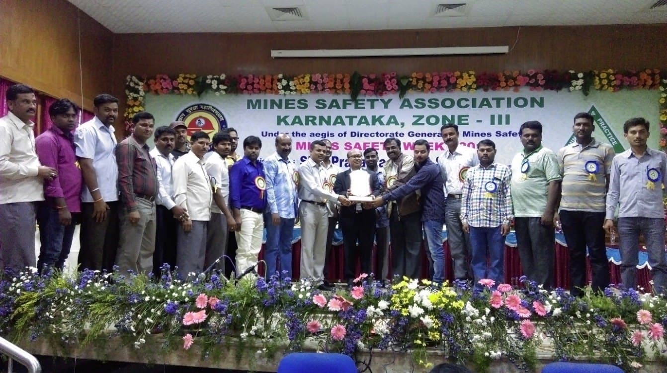 Overall First Prize in Mines Safety Observance Week for the year 2015-16 Organized By Mines Safety Association of Karnataka Zone - 3 Under the Aegis of Directorate General of Mines Safety Bangalore Region.