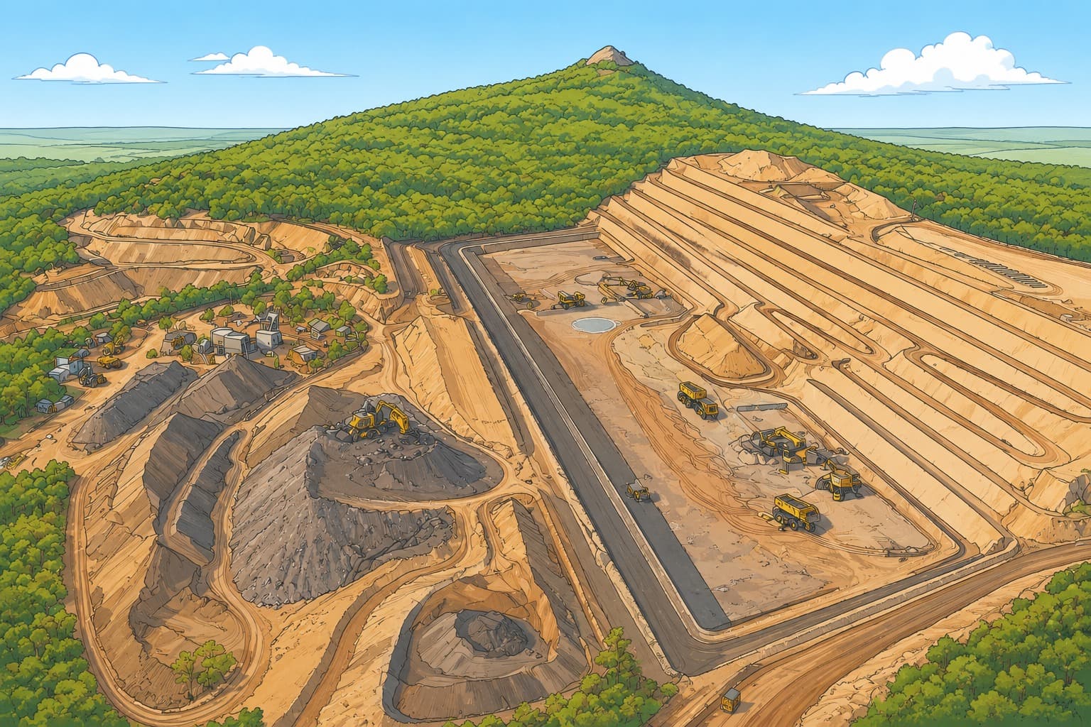 Birds Eye view of John Iron Ore Mine.