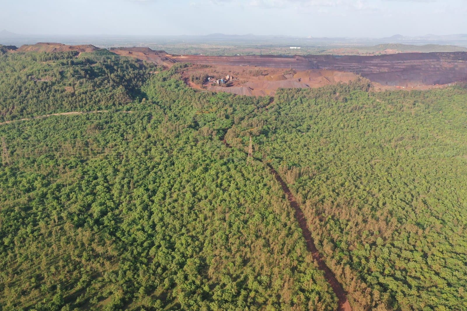 Aerial view of mining operations at the John Iron Ore Mine